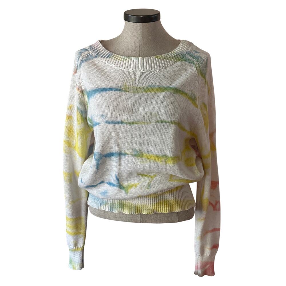 John + Jenn Bonita Tie-Dye Pullover Sweater | Small | 100% Cotton